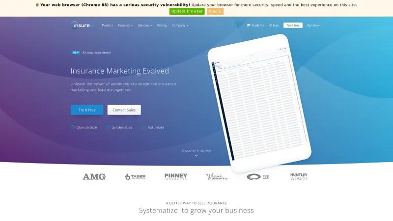 Homepage of Insureio