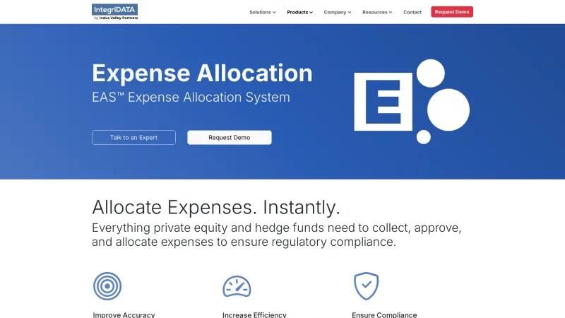 Homepage of EAS Expense Allocation System