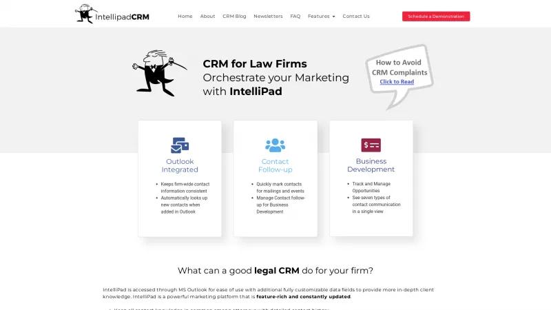 Homepage of IntelliPad CRM