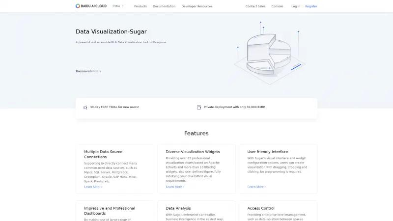 Homepage of Baidu Sugar