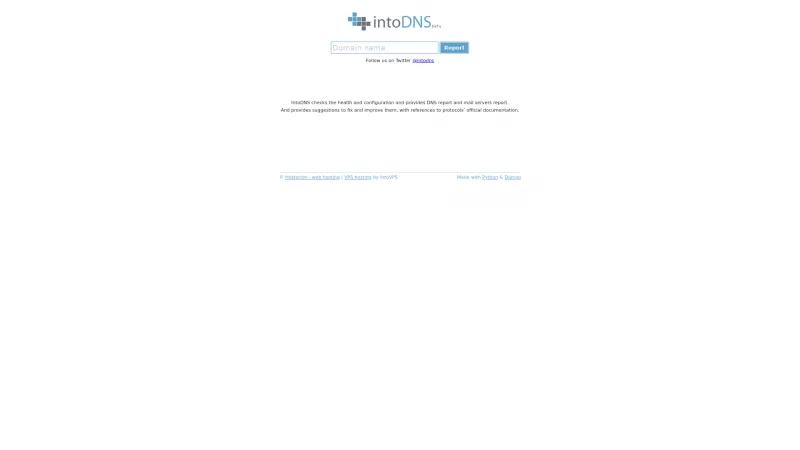 Homepage of IntoDNS