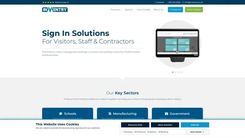 Homepage of InVentry