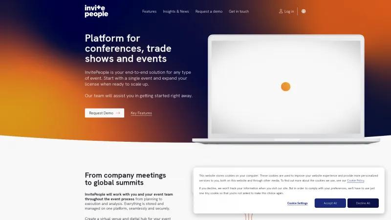 Homepage of InvitePeople