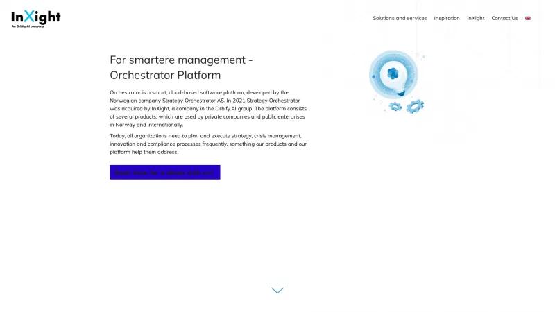 Homepage of Orchestrator