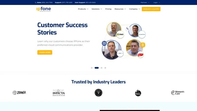 Homepage of IPFone