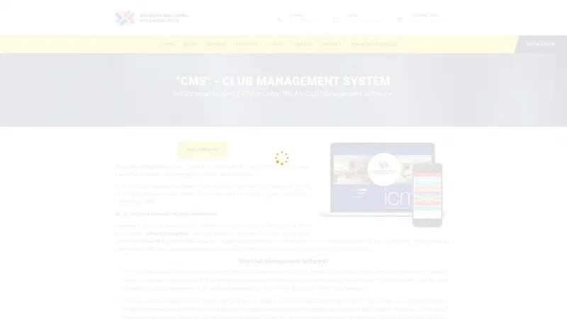 Homepage of IRCA Club Management System