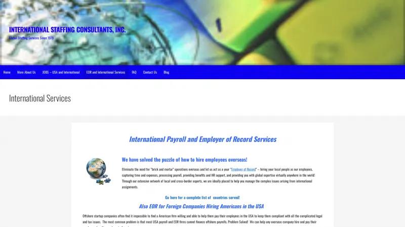 Homepage of International Staffing Consultants