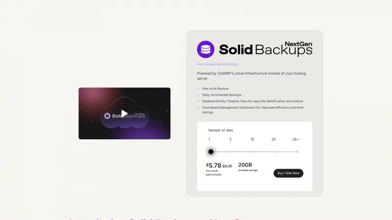 Homepage of BackupBuddy