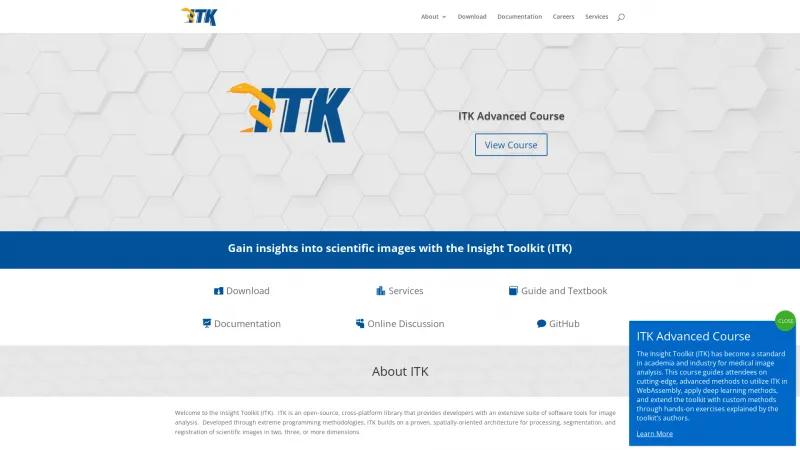 Homepage of Insight Toolkit (ITK)