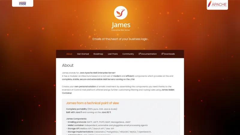 Homepage of Apache James