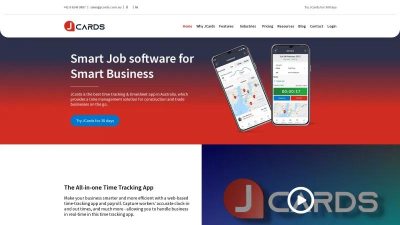 Homepage of JCards