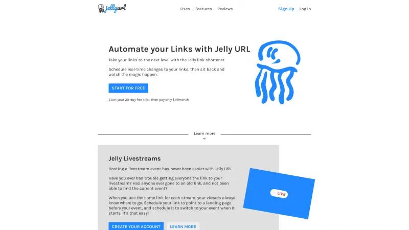 Homepage of Jelly URL