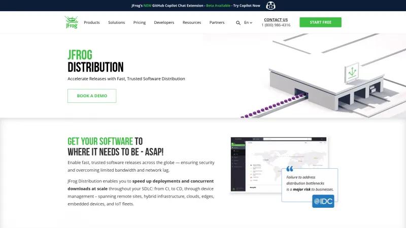 Homepage of JFrog Distribution