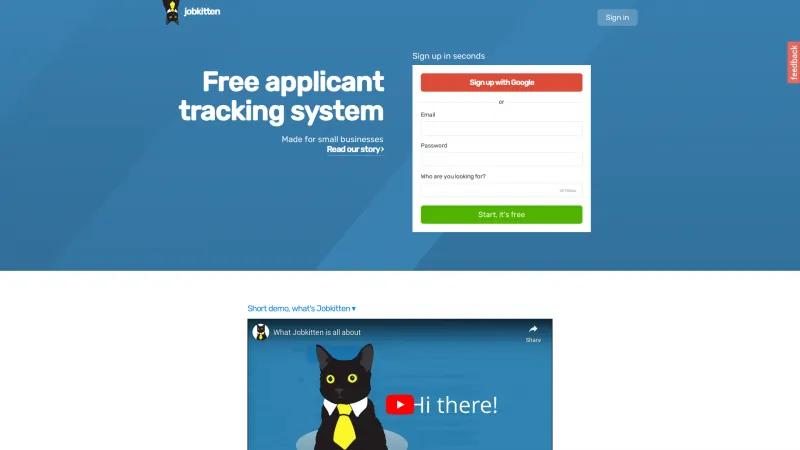 Homepage of Jobkitten