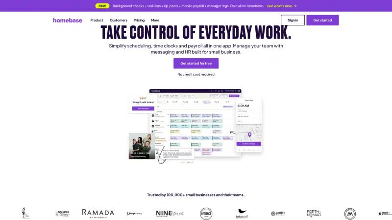 Streamline Your Small Business Operations with Homebase: The All-in-One Scheduling, Payroll, and Communication Solution Homepage of Homebase