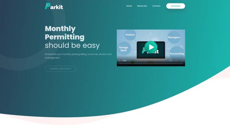 Homepage of ParkIt