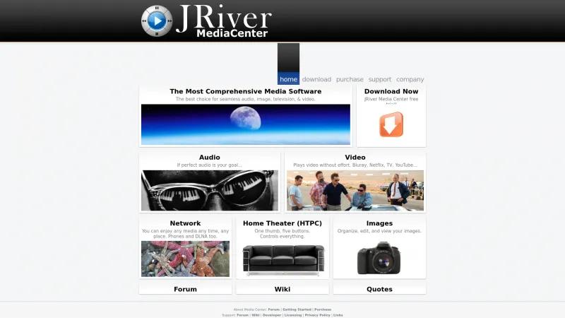 Homepage of JRiver Media Center