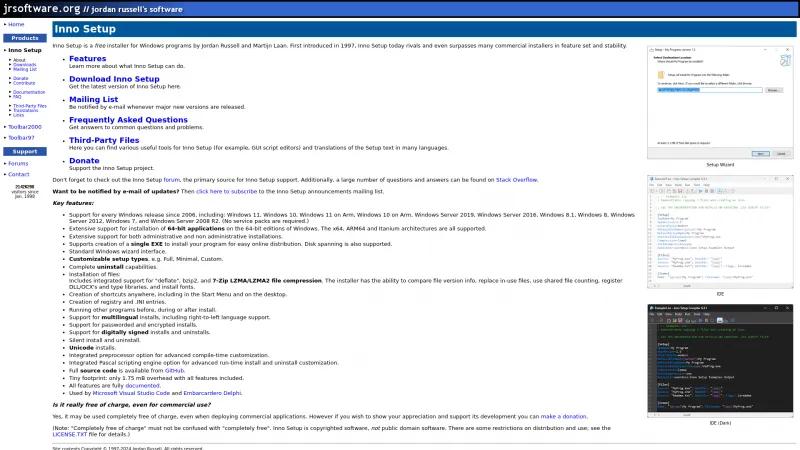 Homepage of Inno Setup