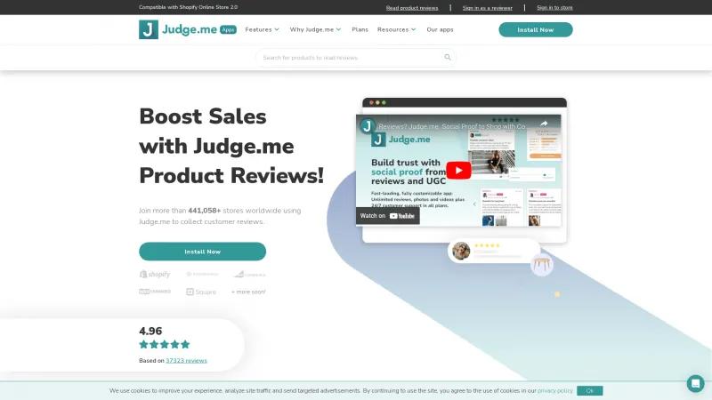 Homepage of Judge.me