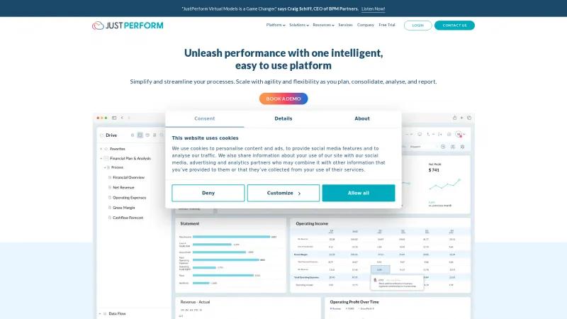 Homepage of JustPerform