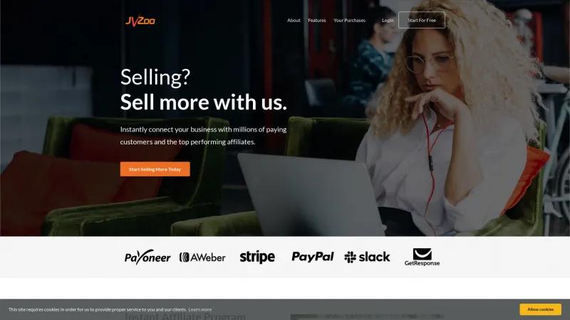 Homepage of JVZoo