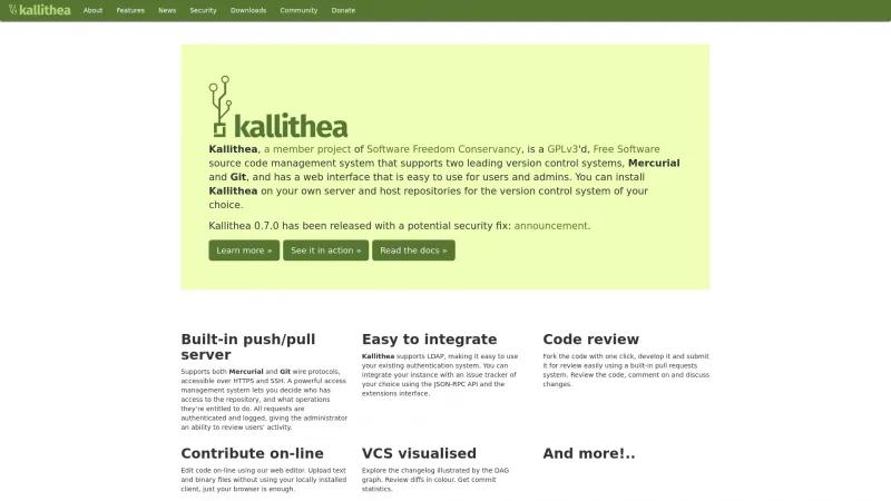 Homepage of Kallithea