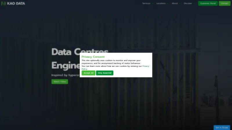 Homepage of Kao Data