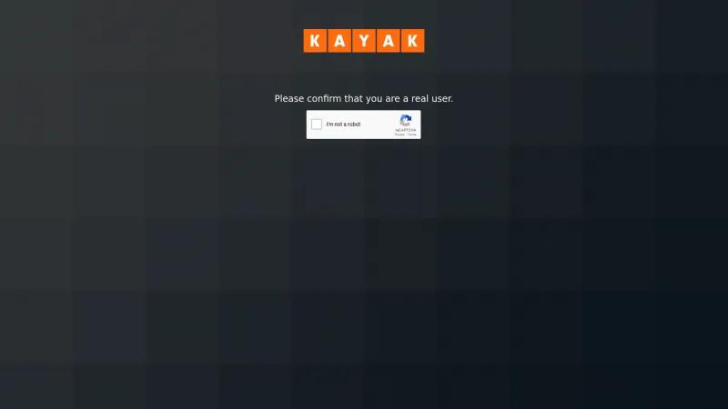 Homepage of KAYAK