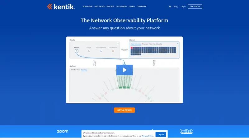 Homepage of Kentik