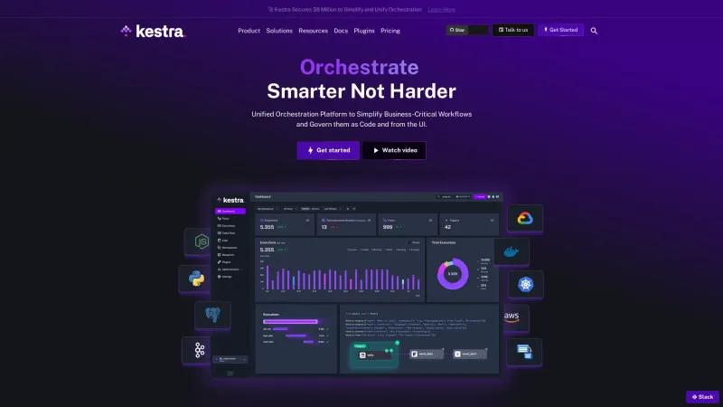 Homepage of Kestra