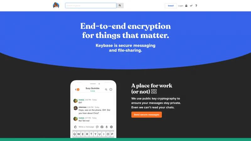 Homepage of Keybase