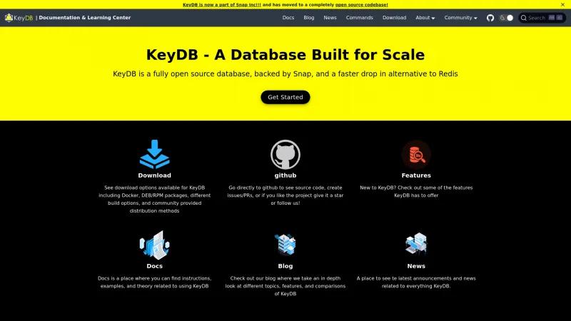 Homepage of KeyDB