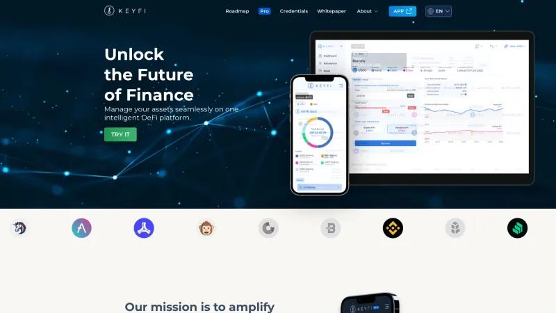 Homepage of KeyFi