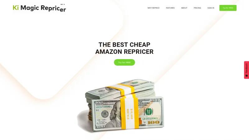 Homepage of Ki Magic Repricer