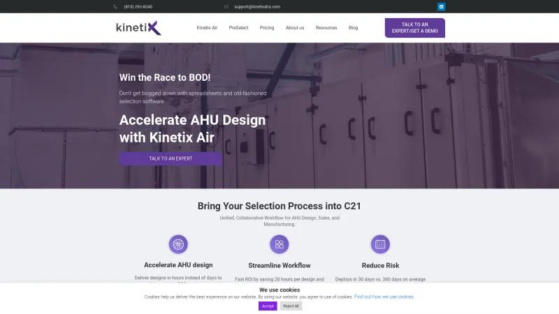 Homepage of Kinetix Air