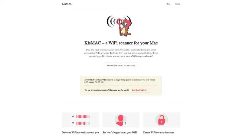 Homepage of KisMAC