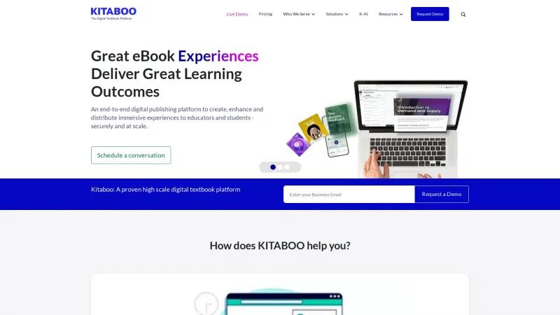 Homepage of KITABOO