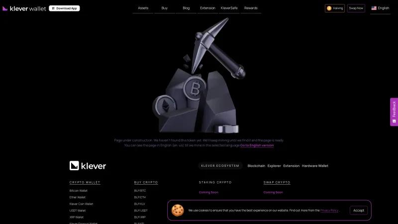 Homepage of Klever Exchange