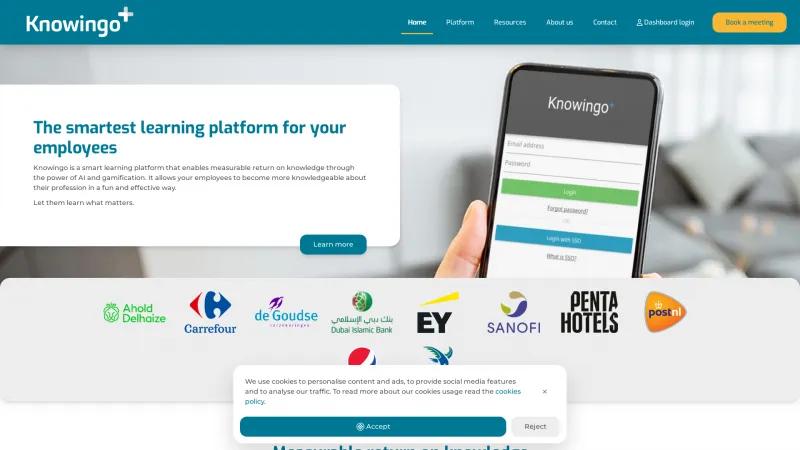 Homepage of Knowingo