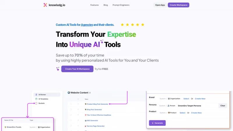 Homepage of Knowledg.io