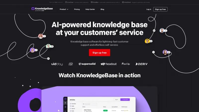 Homepage of KnowledgeBase