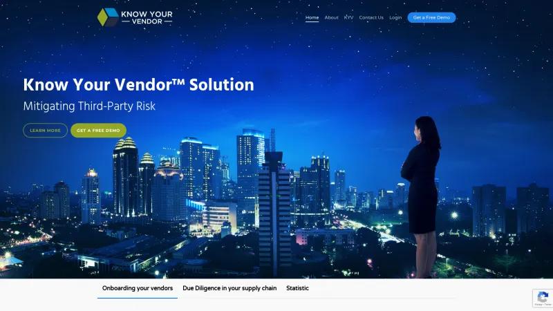 Homepage of Know Your Vendor Solution