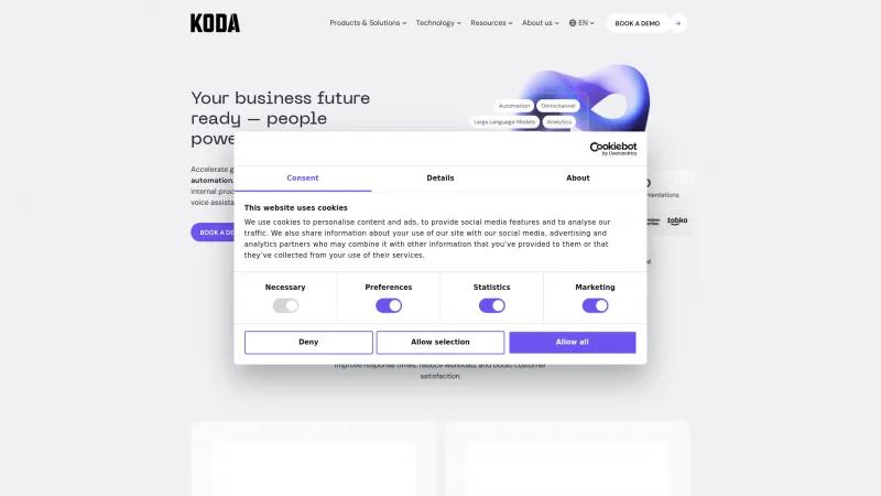 Homepage of KODA Bots