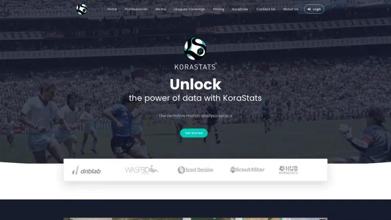 Homepage of KoraStats