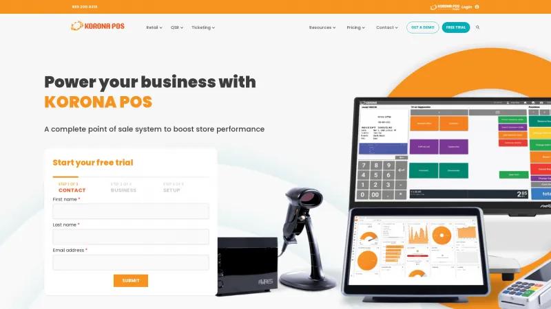 Homepage of KORONA POS