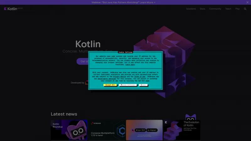 Homepage of Kotlin