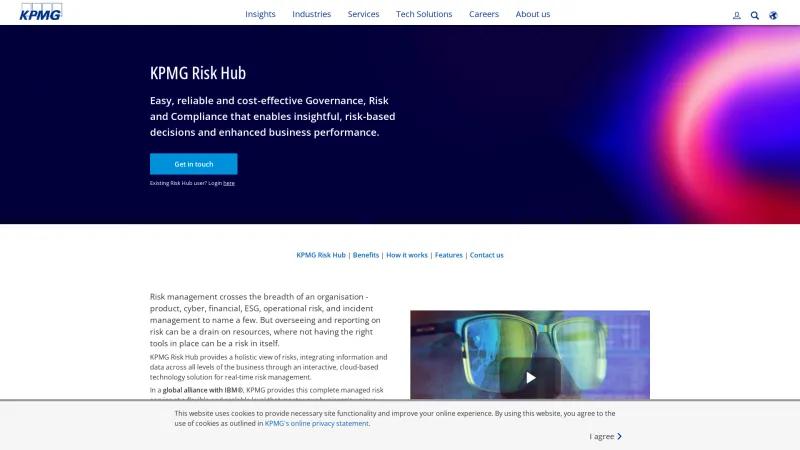 Homepage of KPMG Risk Hub