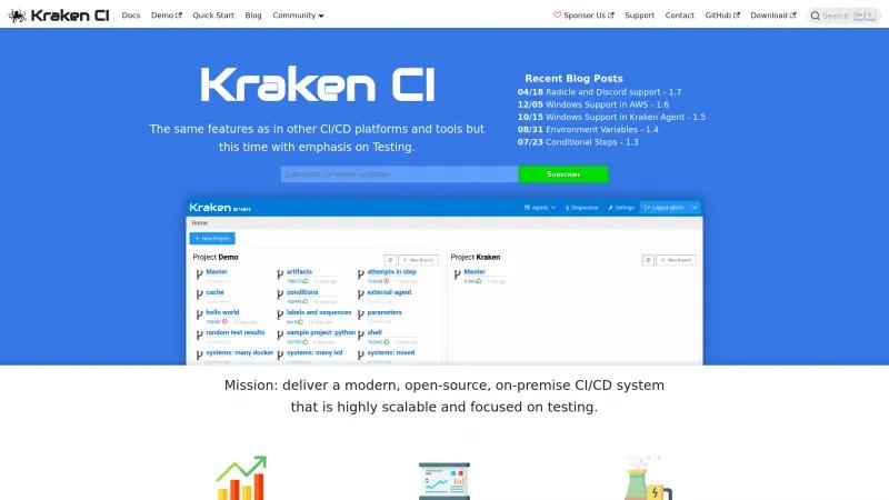 Homepage of Kraken CI