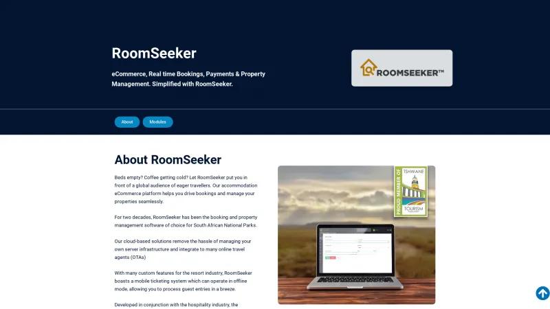 Homepage of RoomSeeker