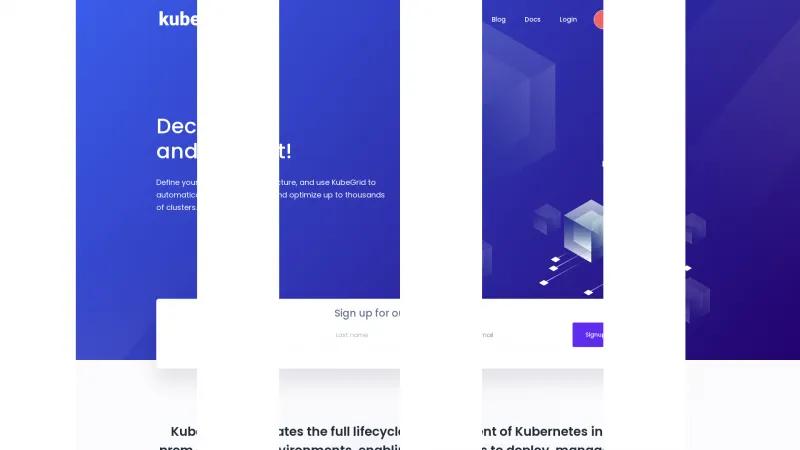 Homepage of KubeGrid